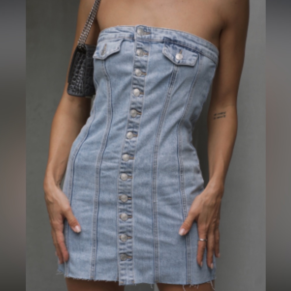 MESHKI Tiani Buttoned Down Mini Dress
